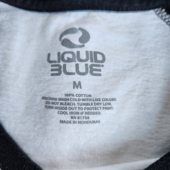 Liquid Blue Pink Floyd Long Sleeve Color Block Black/White Graphic T-Shirt Med - Picture 4 of 8